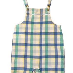 Janie and Jack Blue, Green & Yellow Plaid Overalls